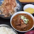 永井食堂のもつ煮定食590円普通盛り（群馬渋川市）