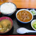 もつ煮で有名な、永井食堂の「もつ煮定食」（渋川市）